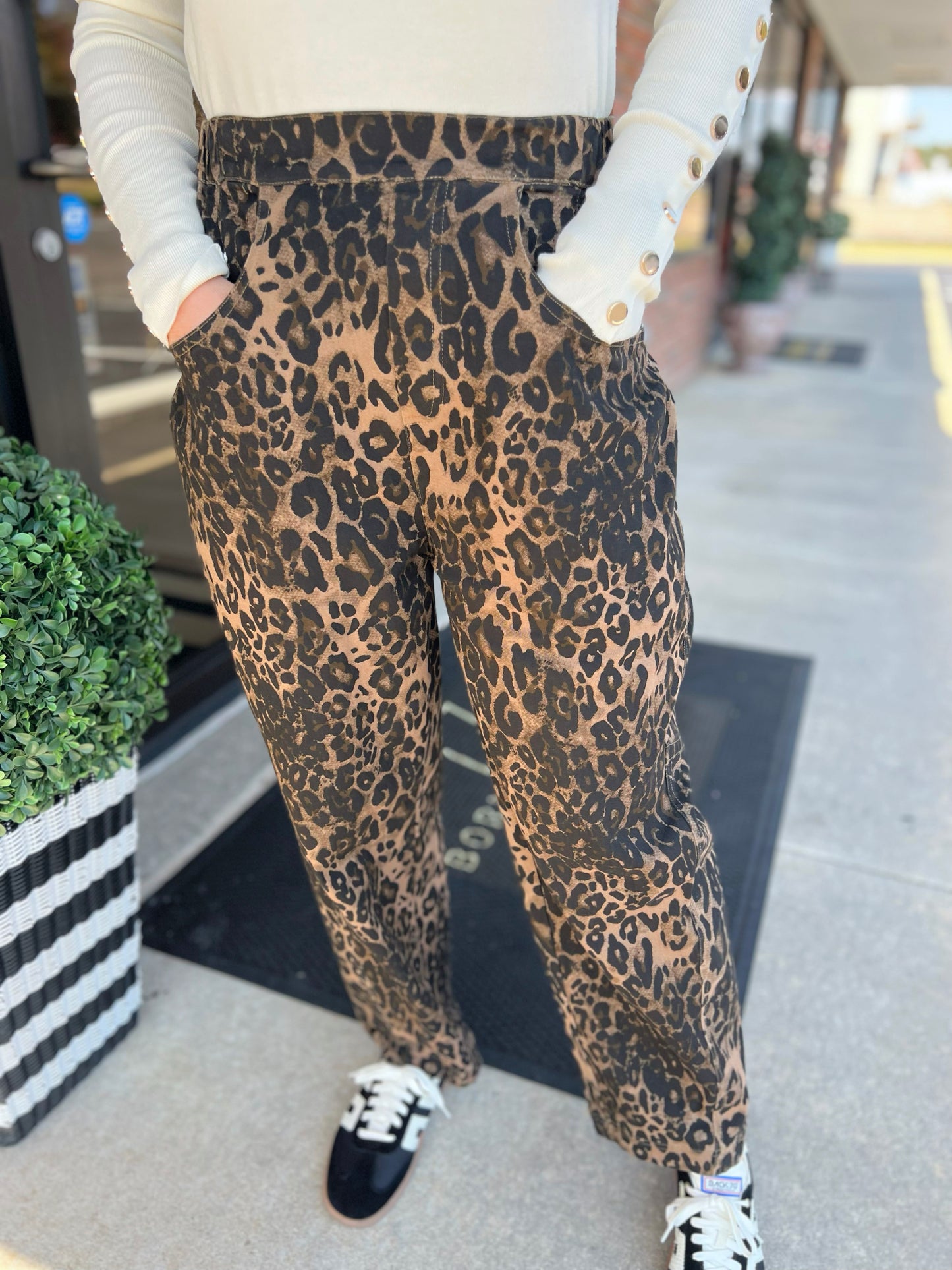 Leopard Barrel Pants