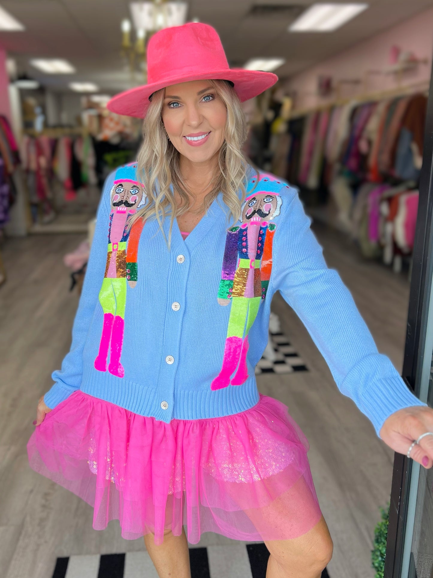 QOS Neon Nutcracker Cardigan