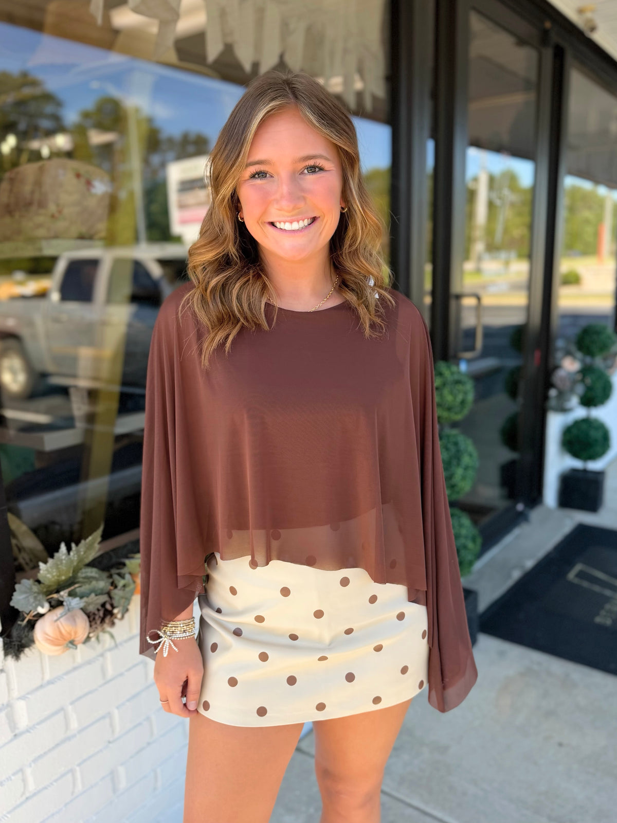Leather Polka Dot Skort