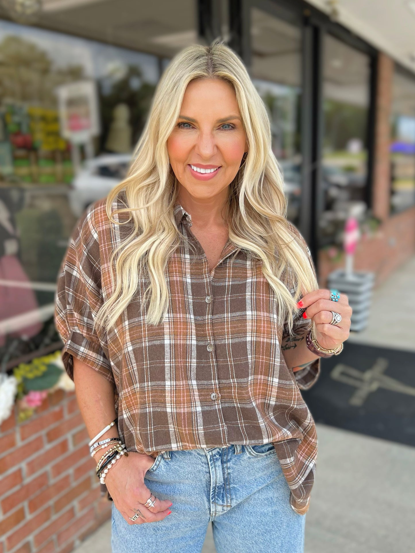 Plaid Oversized Button Down