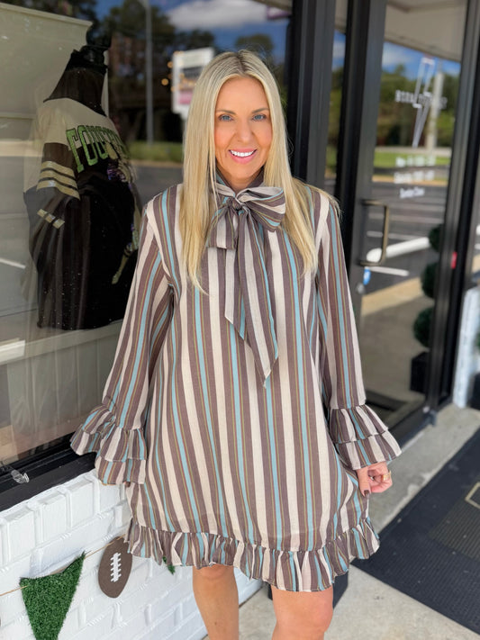 Autumn Stripes Mini Dress