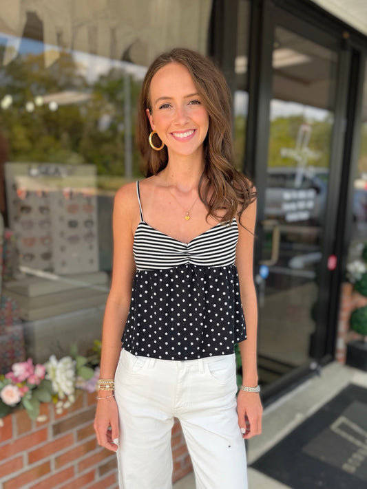 Stripe/Polka Dot Top