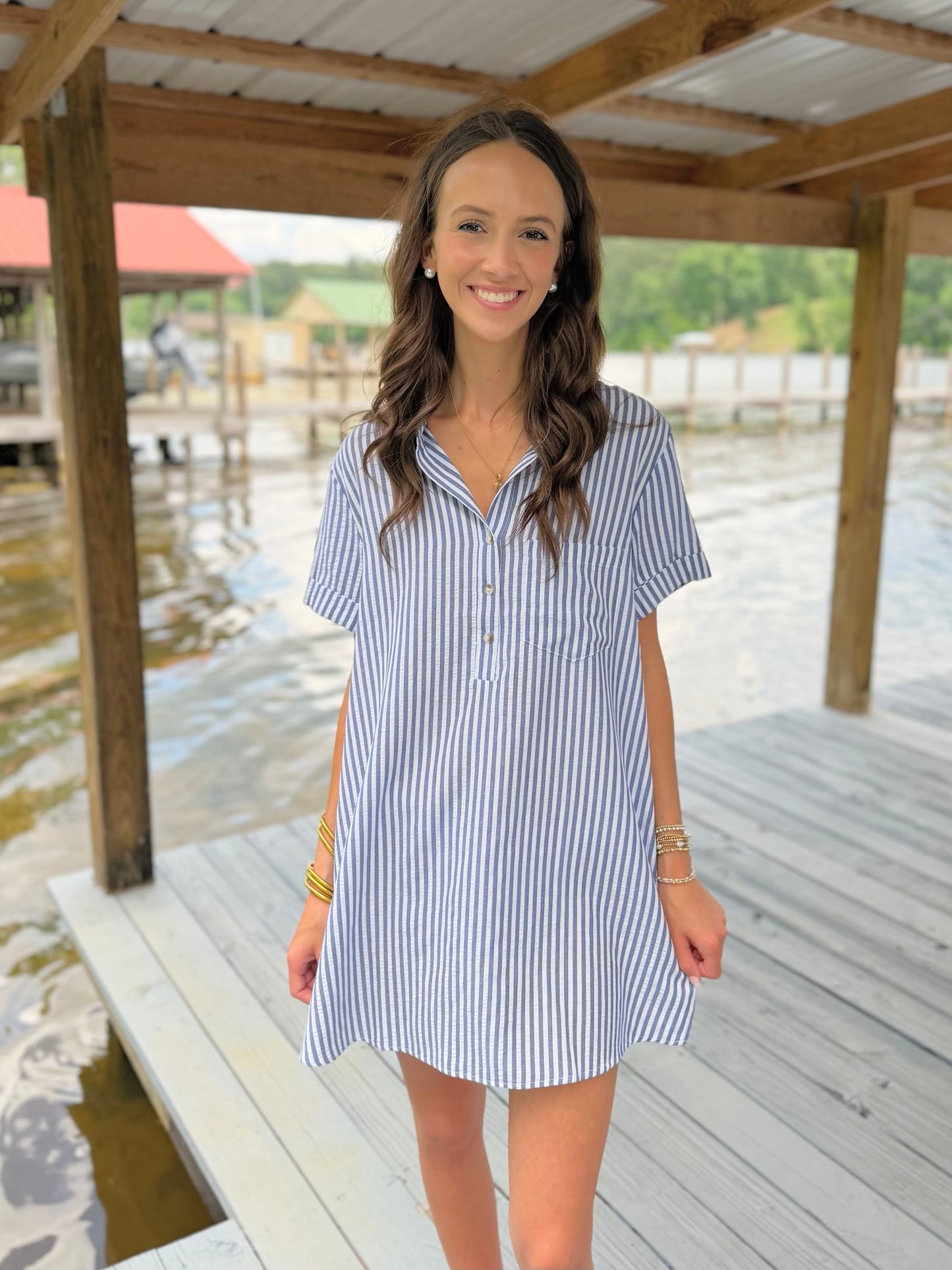 Striped Seersucker Dress
