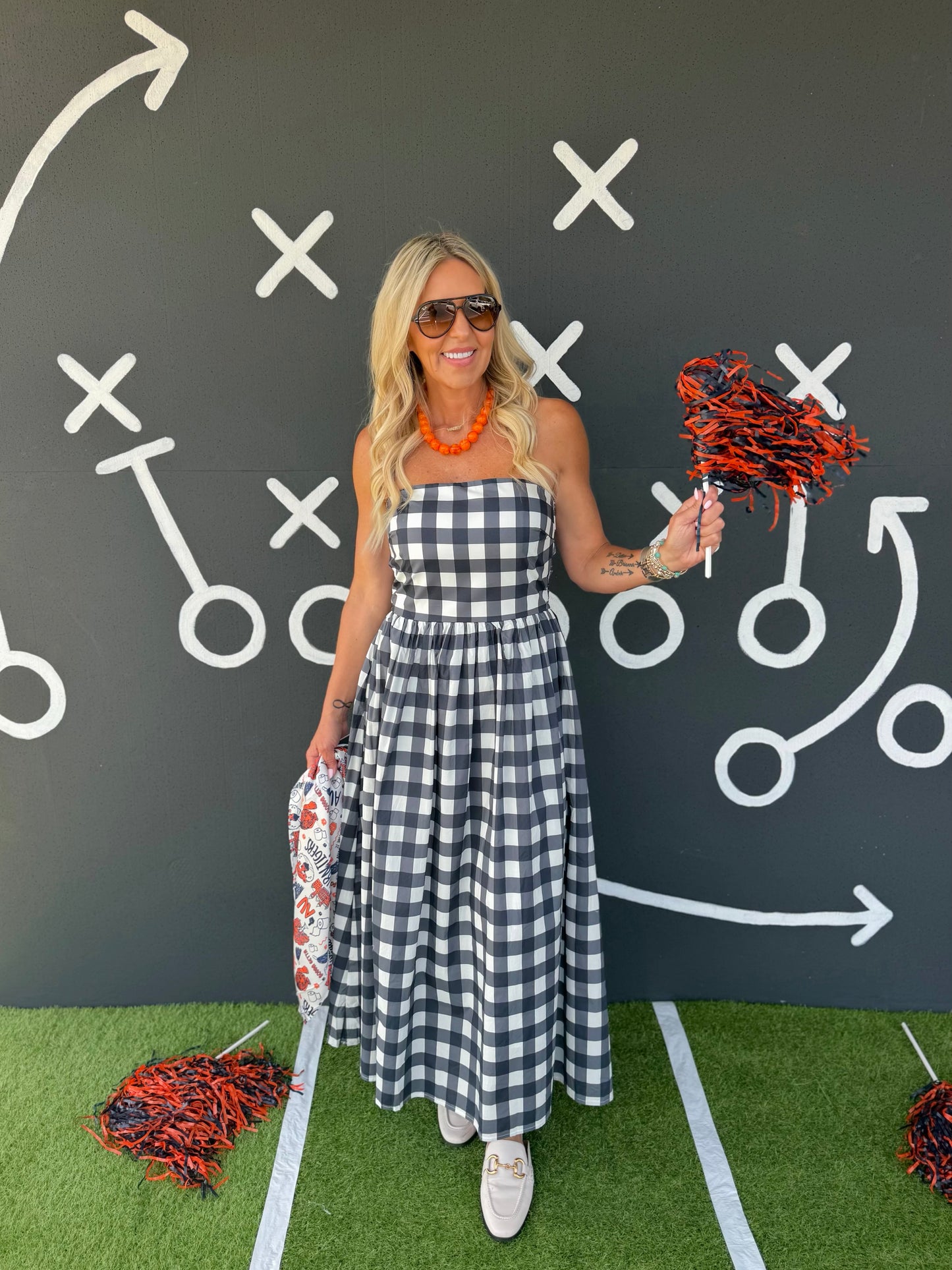 Gingham Midi Dress