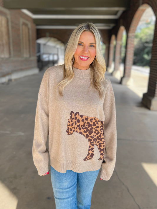 Leopard Knit Sweater
