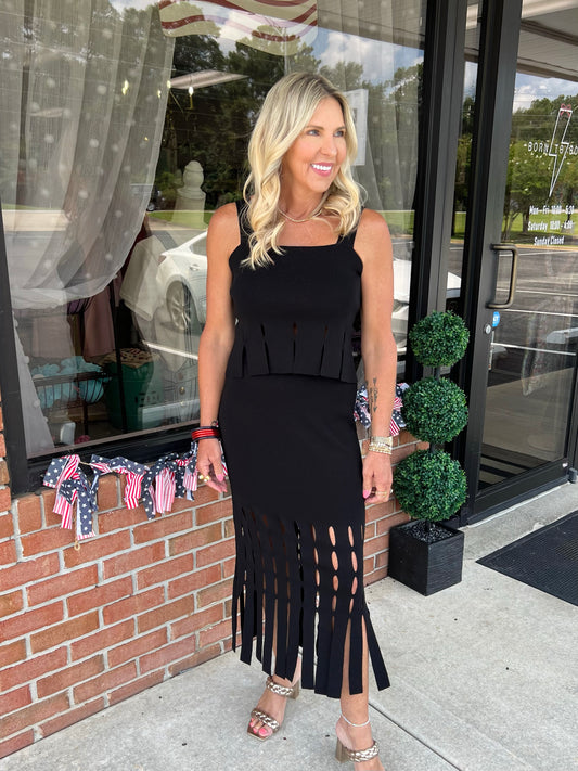 Fringe Hem Skirt