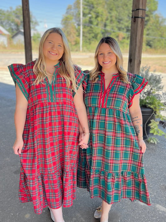 Plaid Midi Dress