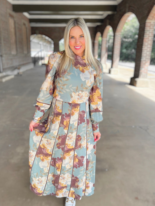 Floral Frenzy Midi Skirt