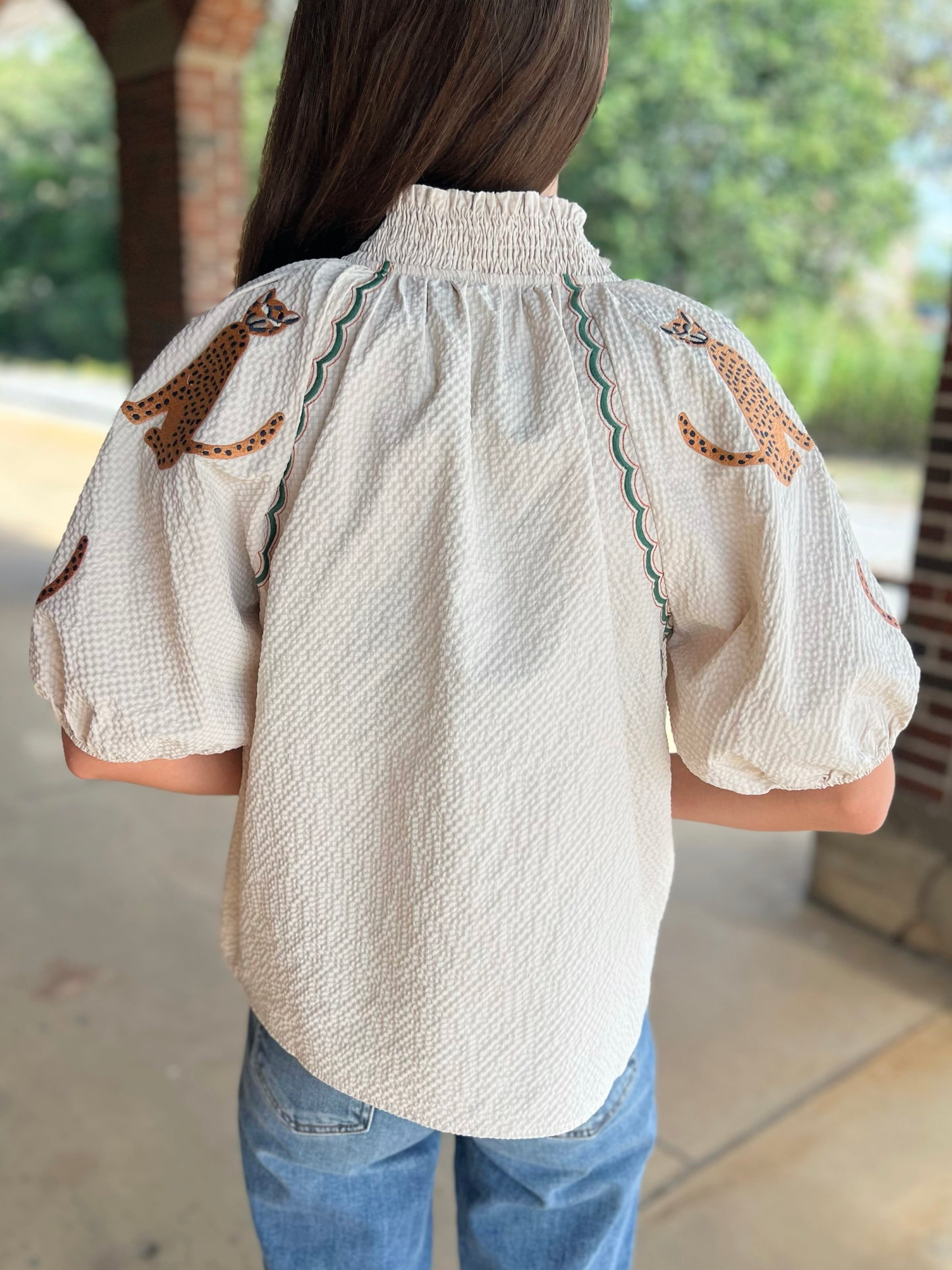 Textured Leopard Top