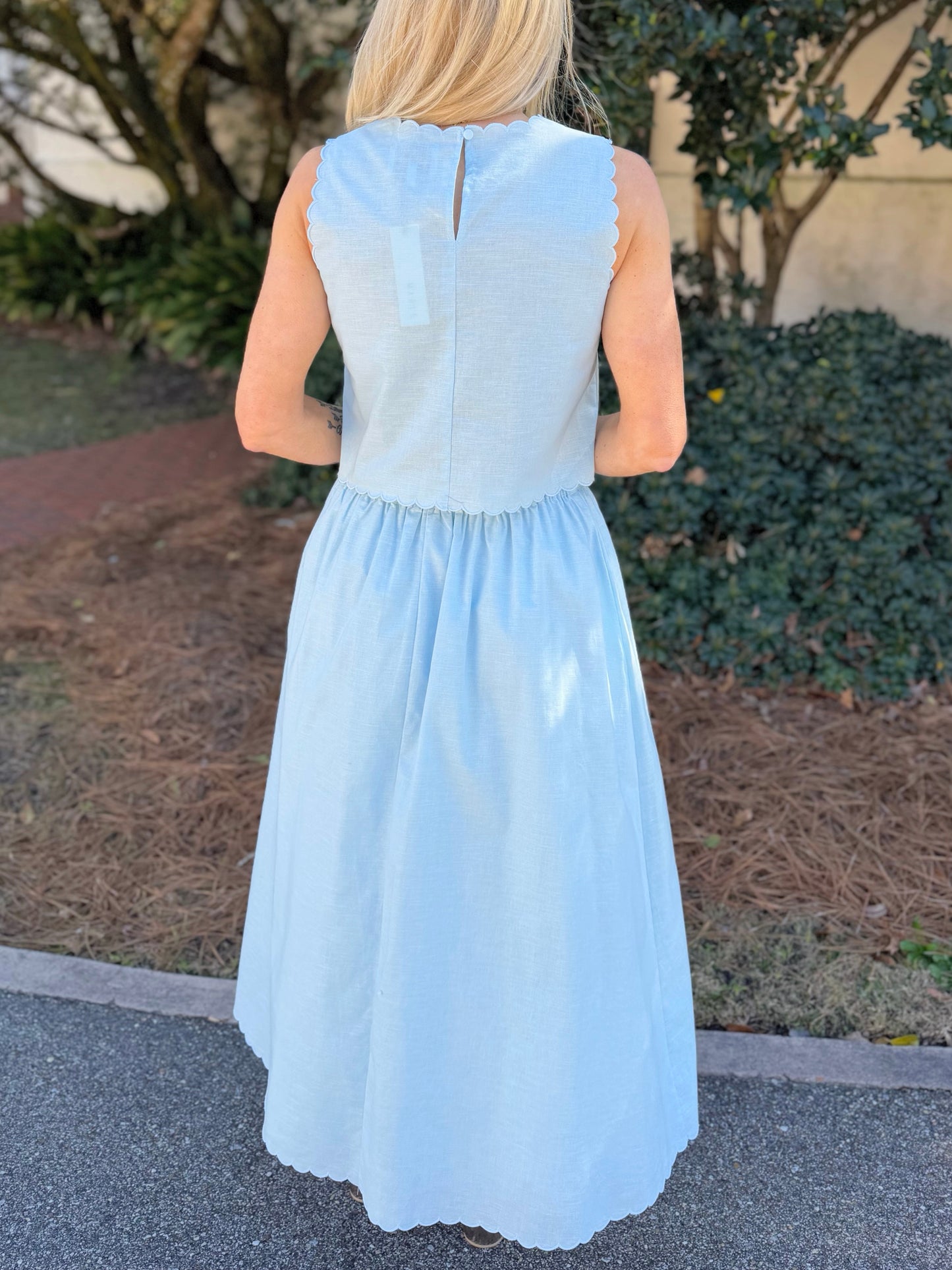 Eyelet Bow Skirt Set