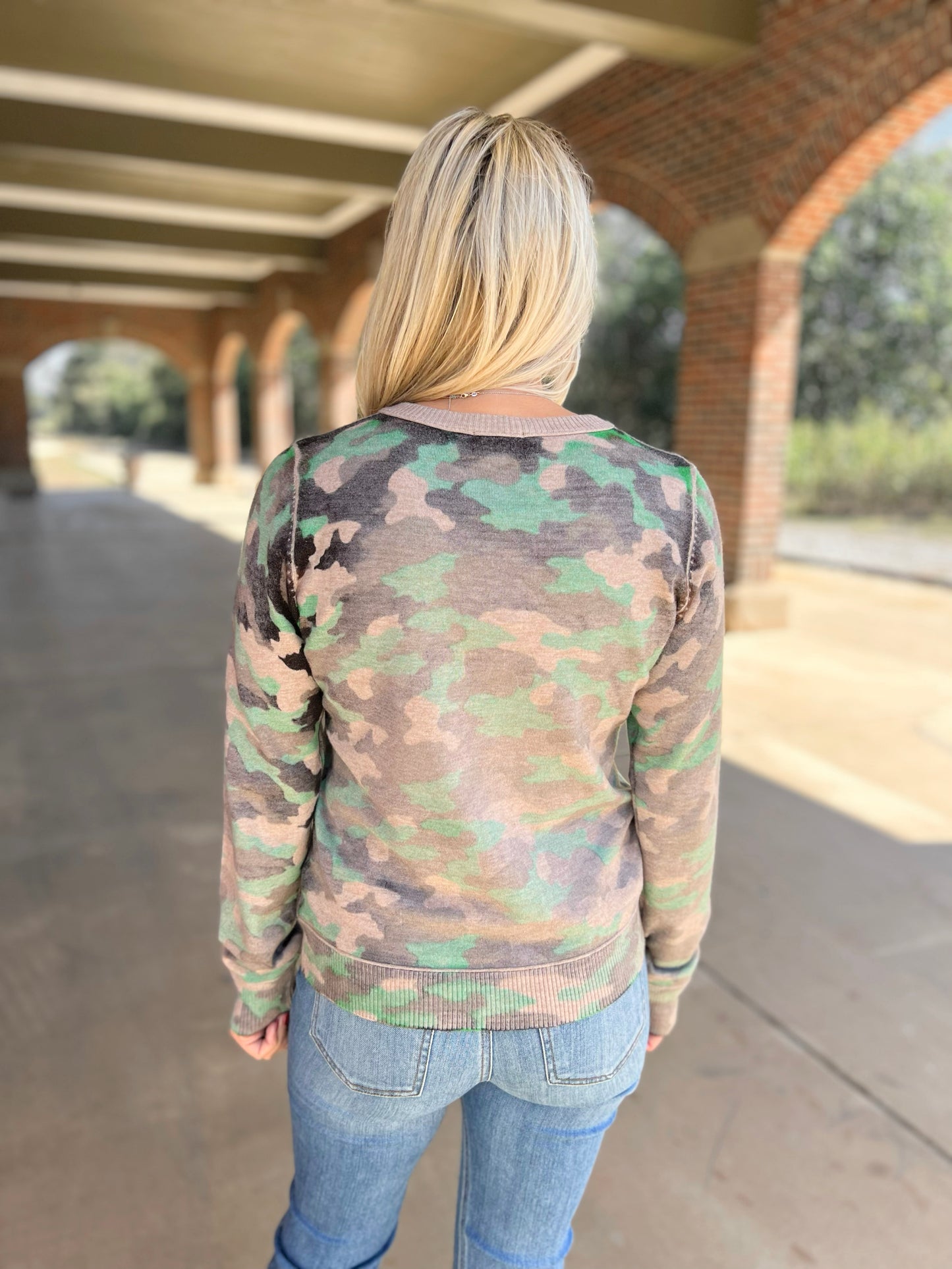 Faded Camo Cardigan