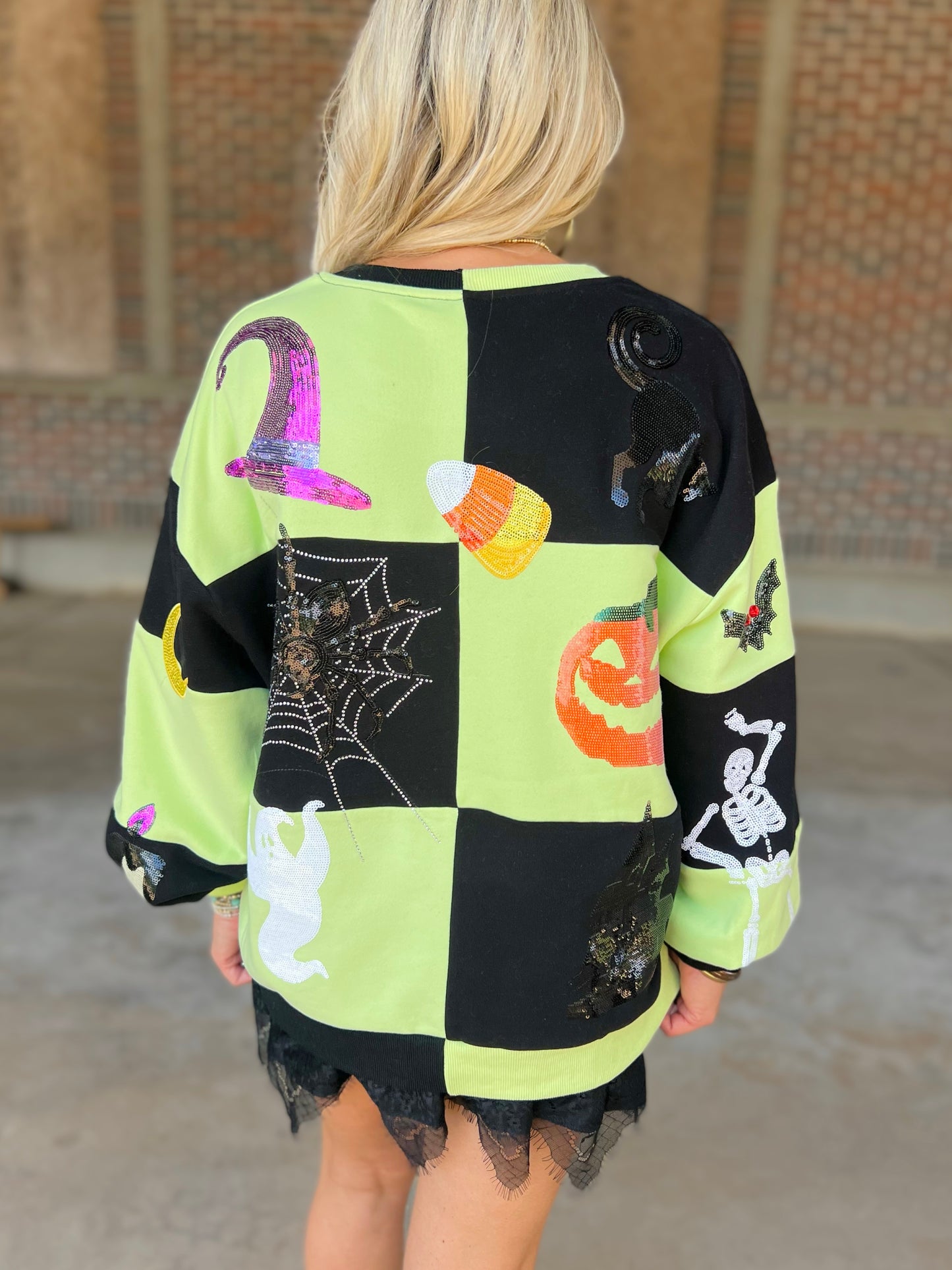 QOS Checkered Halloween Icon Sweatshirt