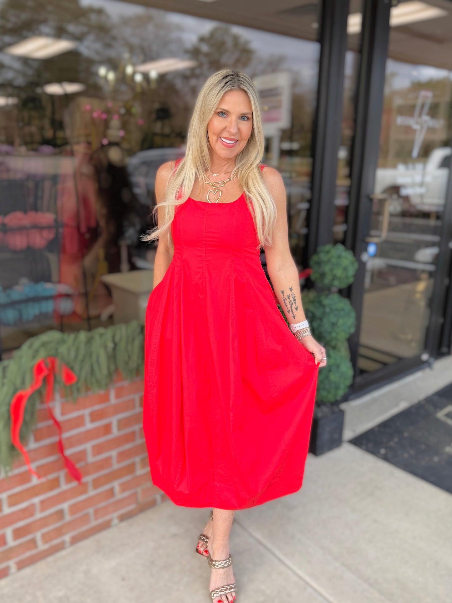 Tulip Hem Midi Dress