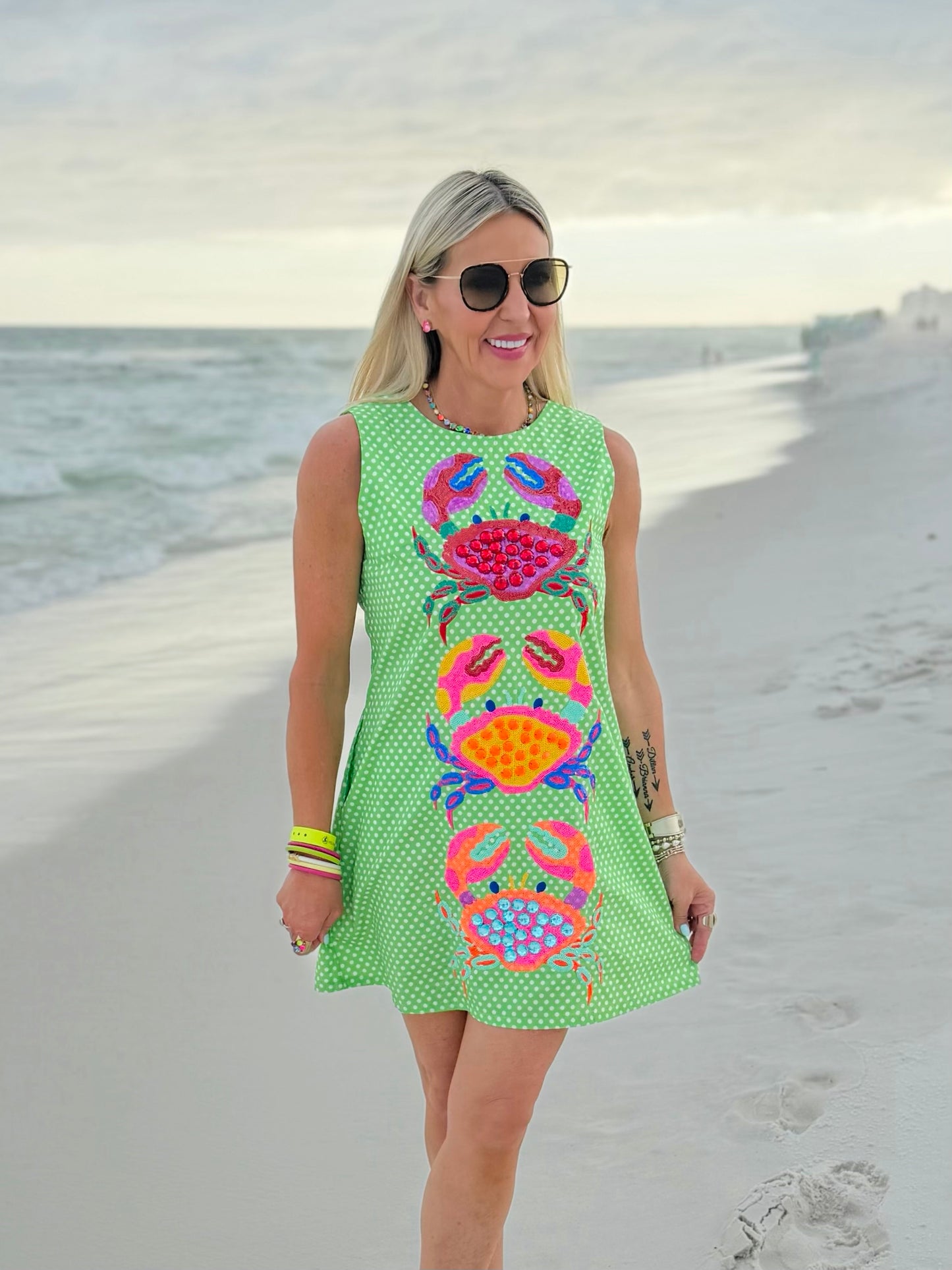 QOS Polka Dot Crab Tank Dress