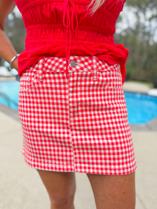 Gingham Mini Skirt