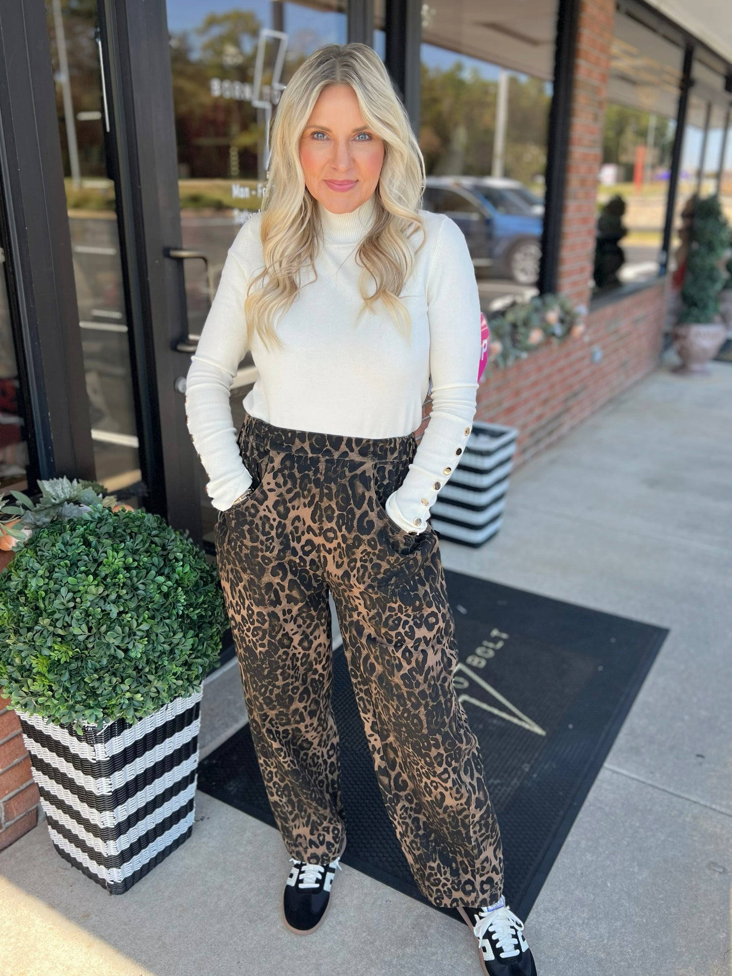 Leopard Barrel Pants