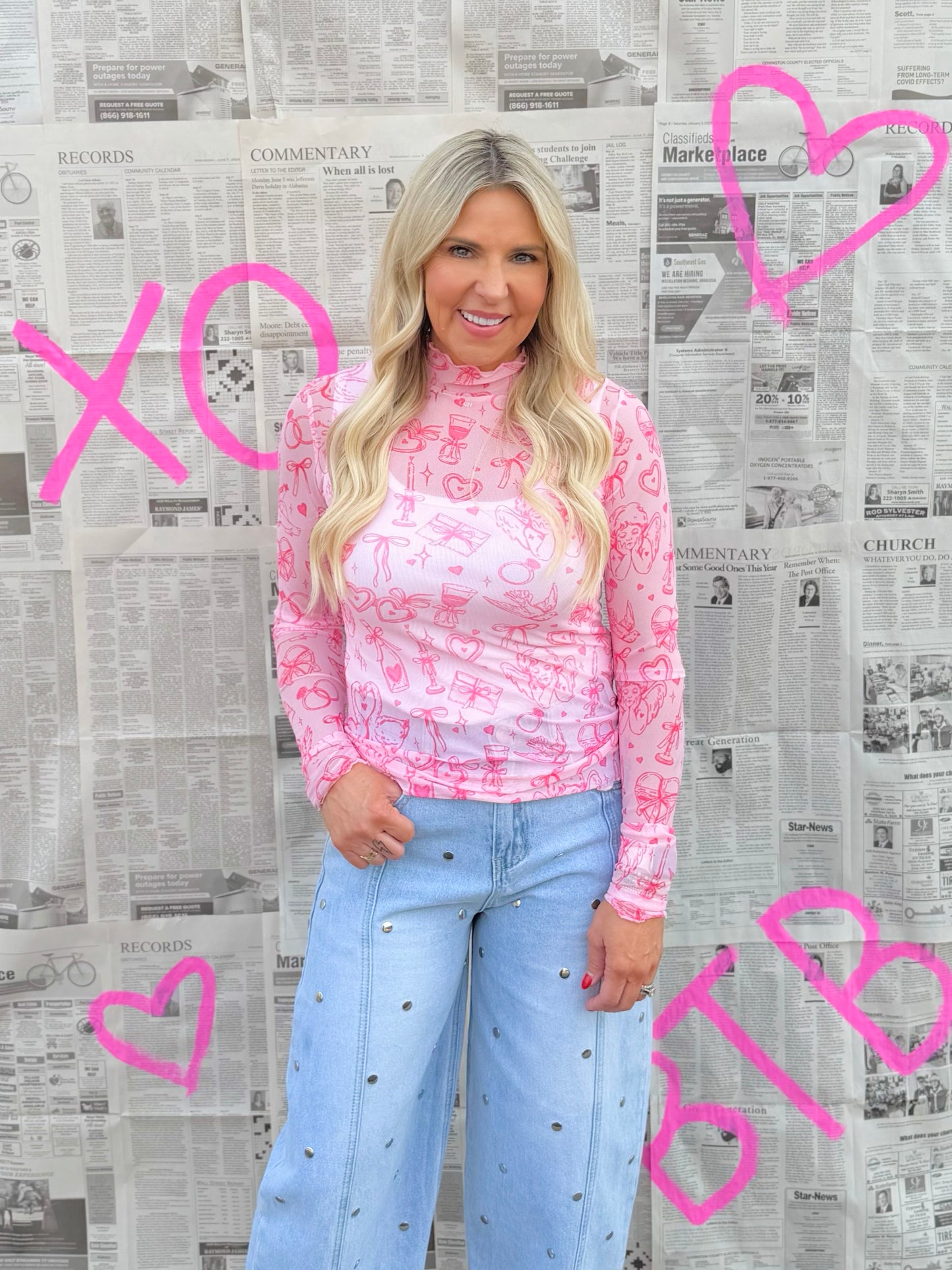 Valentines Mesh Tops