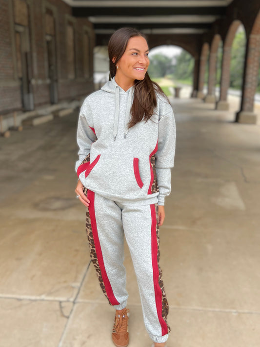VH Leopard Print & Red Taping Hoodie