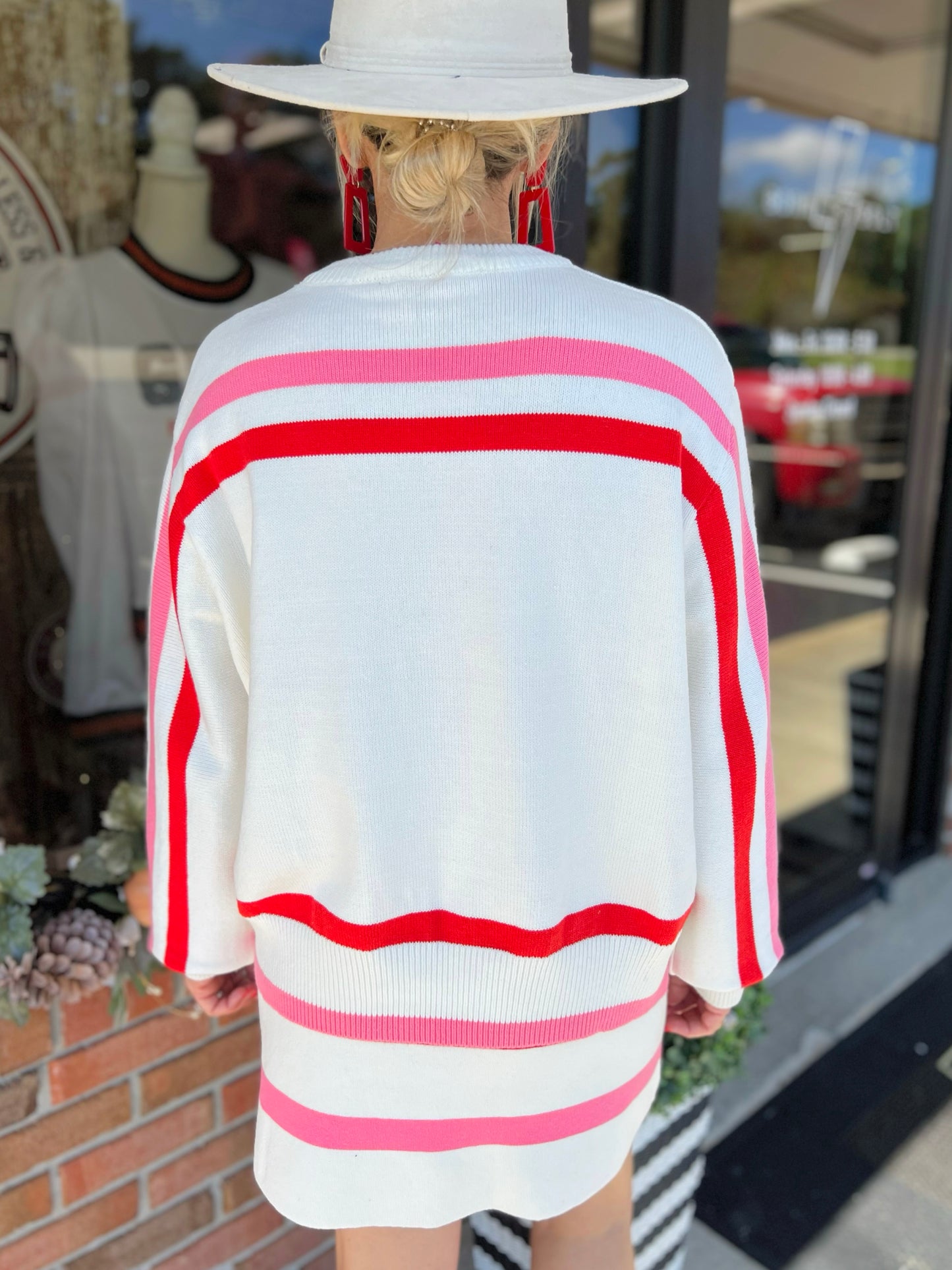 QOS Stripe Santa Baby Sweater