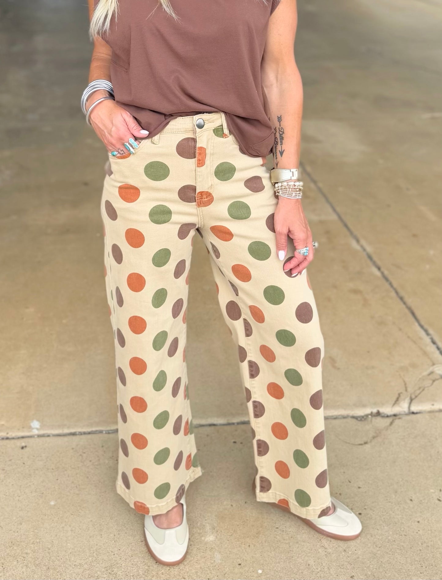 Polka Dot Printed Pants