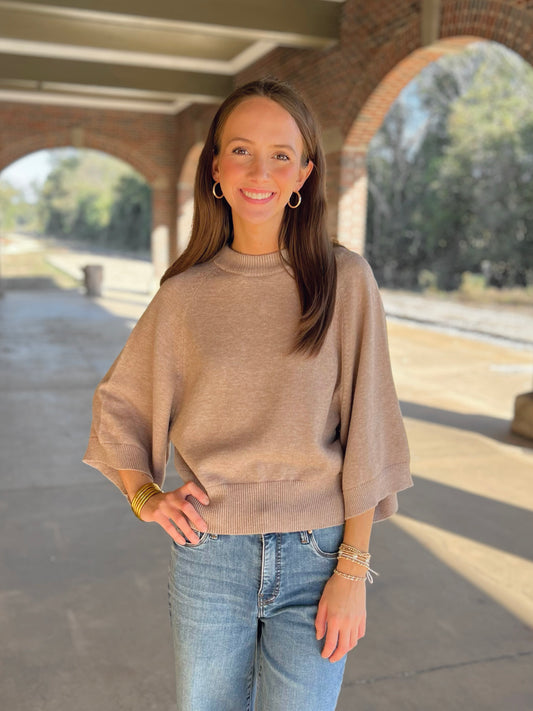 Raglan Sleeve Crew Neck Sweater