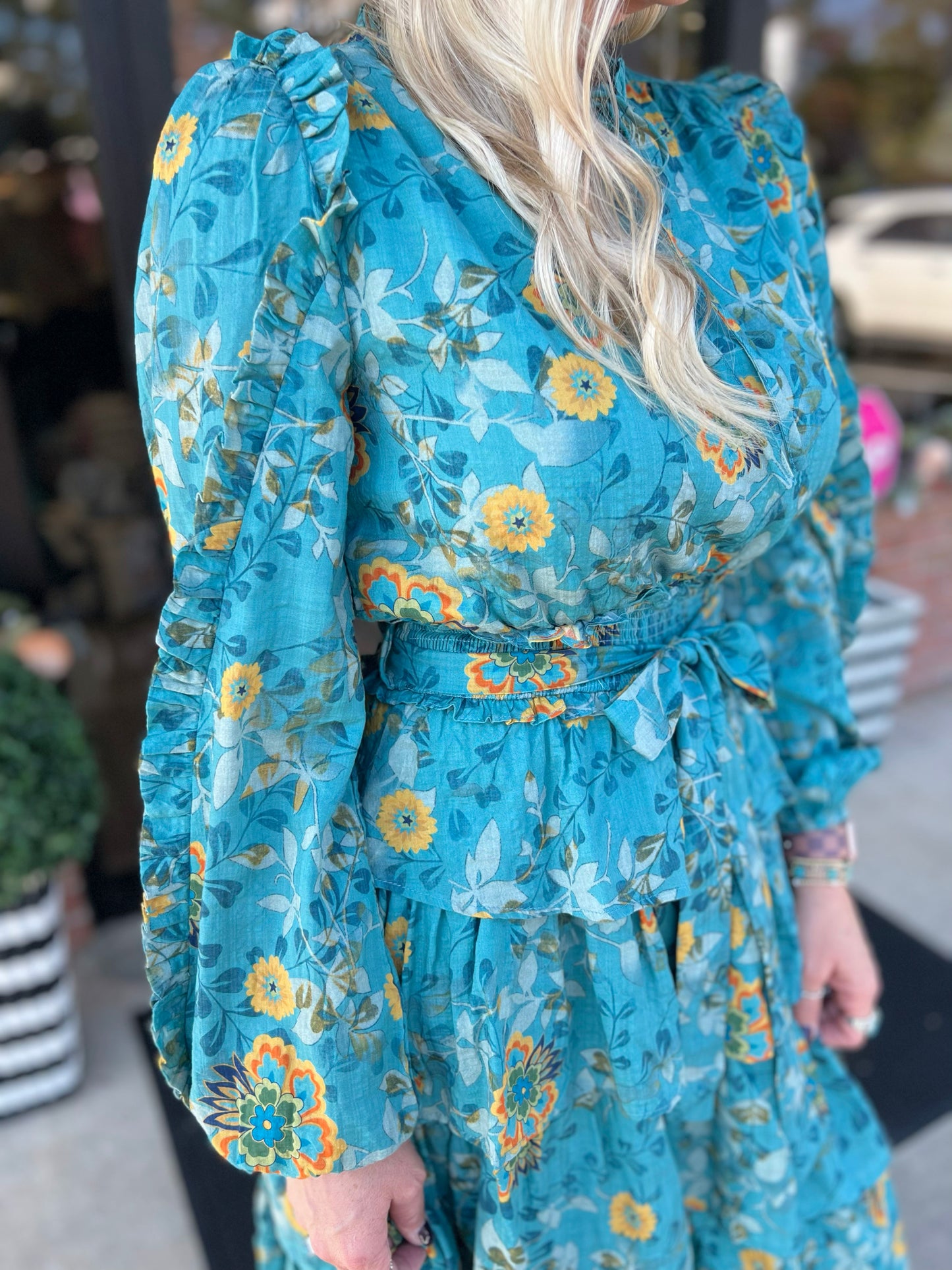 Floral Tiered Midi Dress