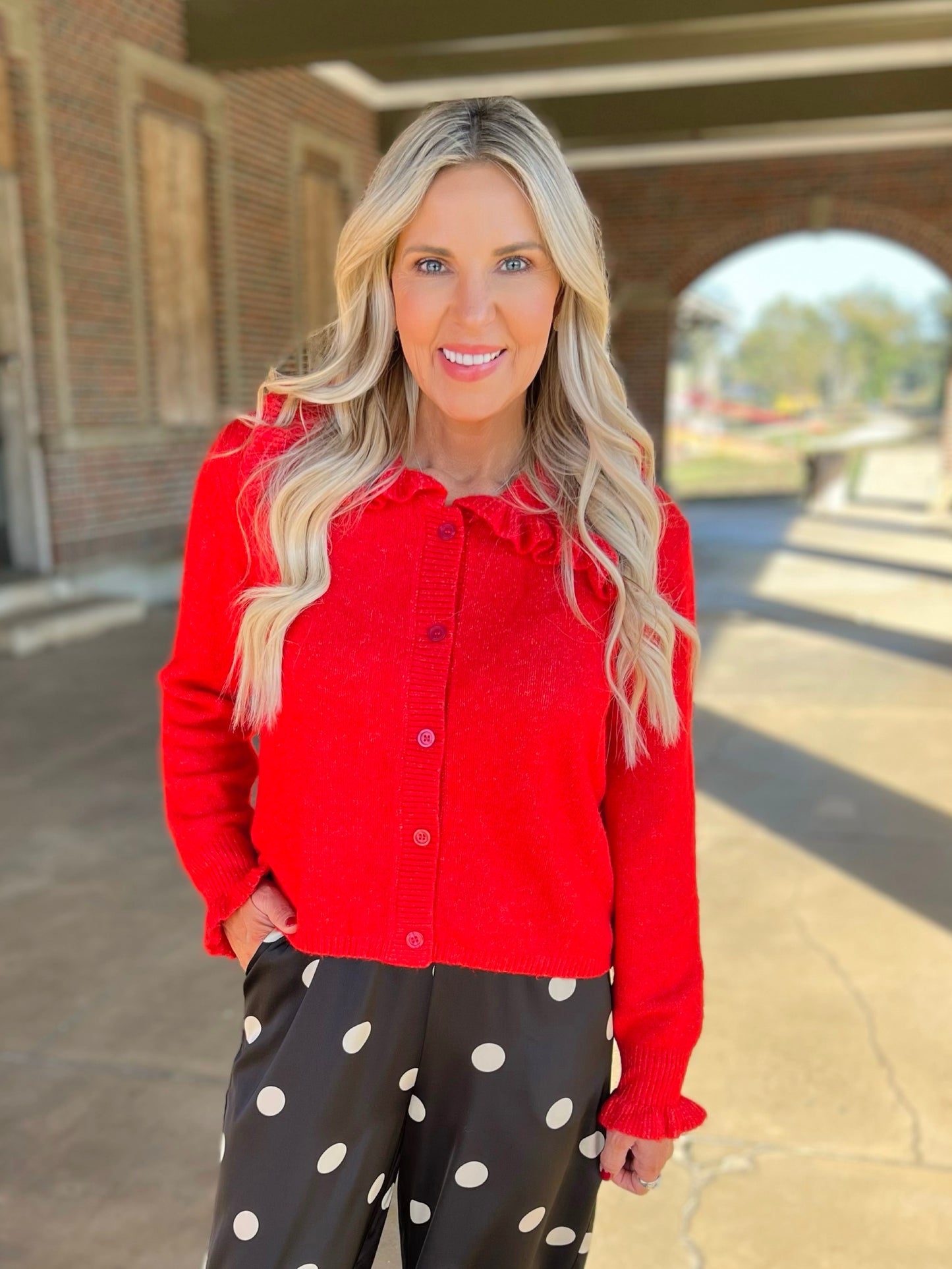 Ruffle Collar Cardigan