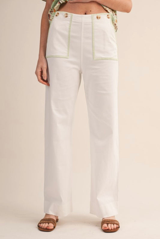 Contrast Stitching Pants