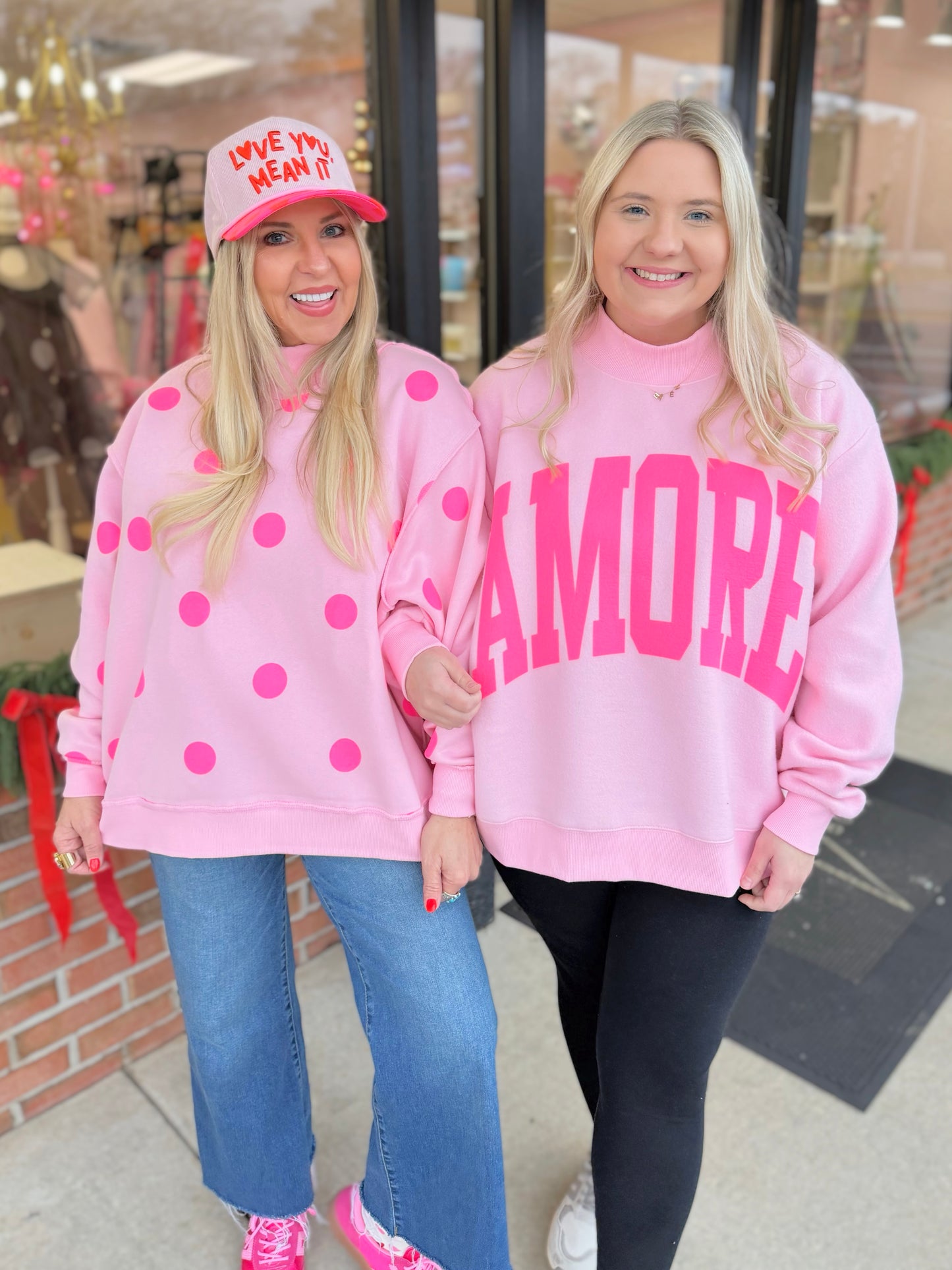 AMORE Two-Sided Mock Neck Sweatshirt