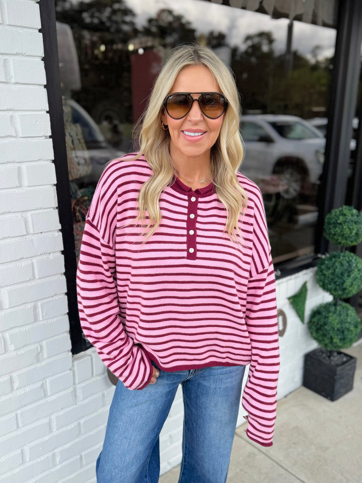 Striped Knit Top