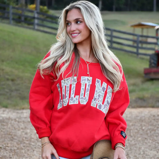 LULU MAC Sweatshirt: Red/Camo