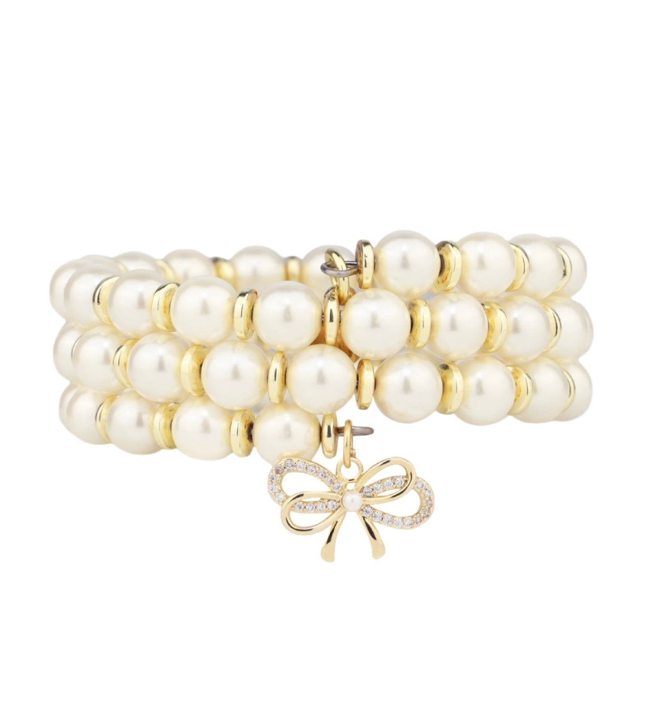 BudHaGirl White Pearl Wrap Braceelet