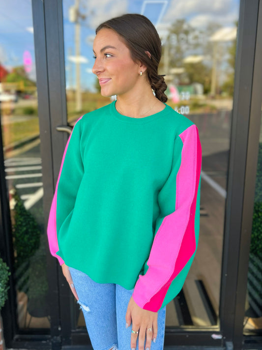 Color Block Sleeve Sweater