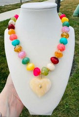 Heart Chunky Beaded Necklace