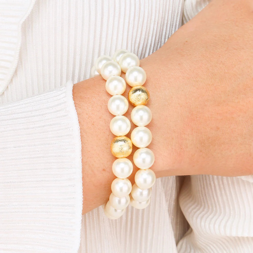 BudHaGirl Pearl Mala Beaded Bracelet