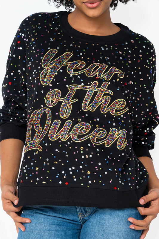 QOS Multi Rhinestone "Year of the Queen" Sweatshirt