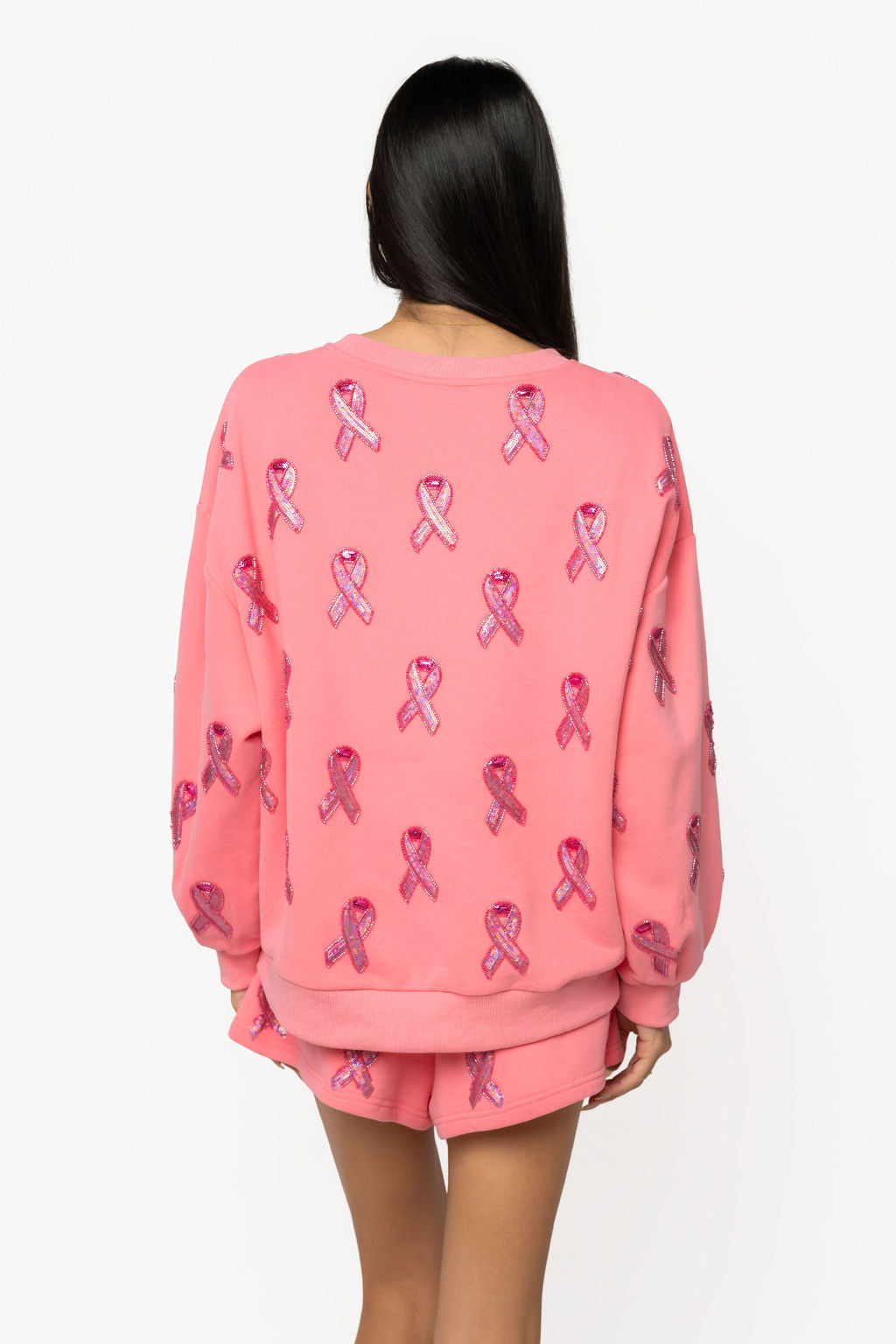 QOS Breast Cancer Ribbon Queen Card Sweatshirt