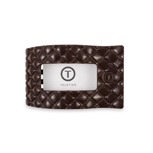 Truly Taupe Quilted Flat Rectangle Hair Clip