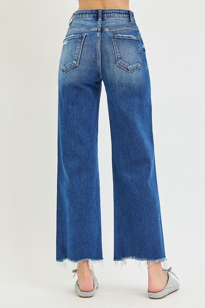 Risen: TC/Elastic Band HR Ankle Wide Jeans