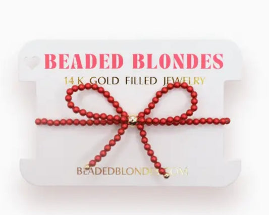 Beaded Blondes Red Pearl Bracelet