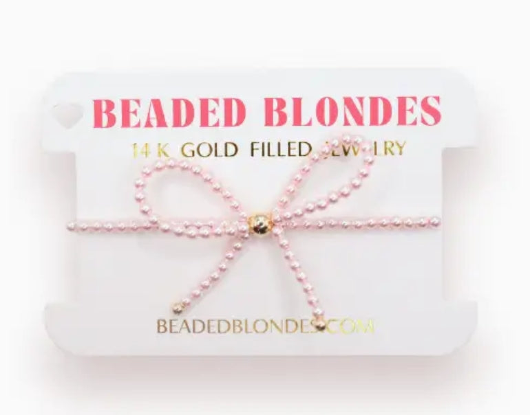 Beaded Blondes Pink Pearl Bracelet