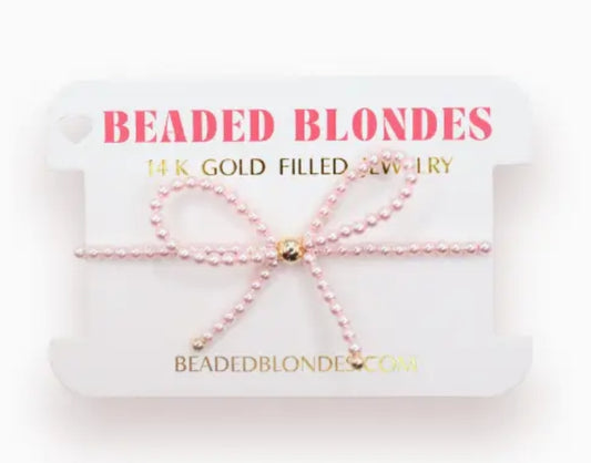 Beaded Blondes Pink Pearl Bracelet