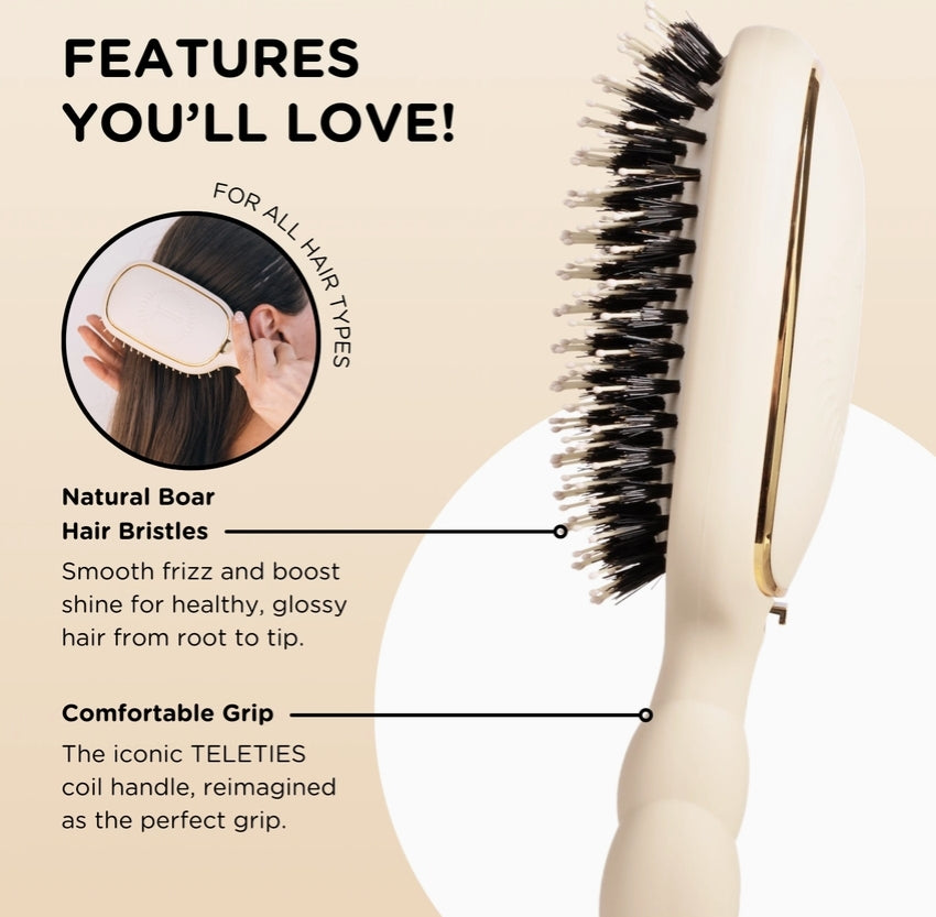 Teleties: Boar Bristle Hair Brush