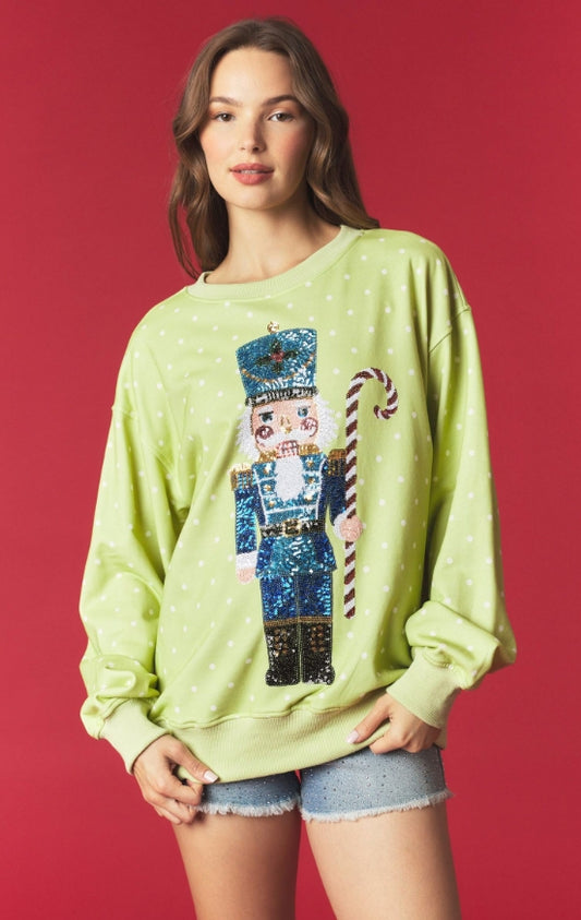 Polka Dot Sequin Nutcracker Sweatshirt