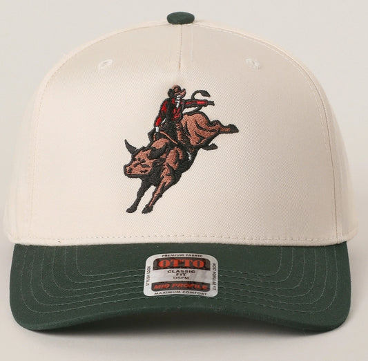Rodeo Bull Rider Embroidered Trucker Hat