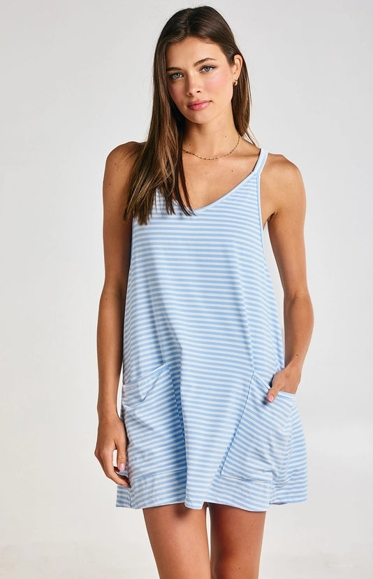 Striped Active Romper/Dress