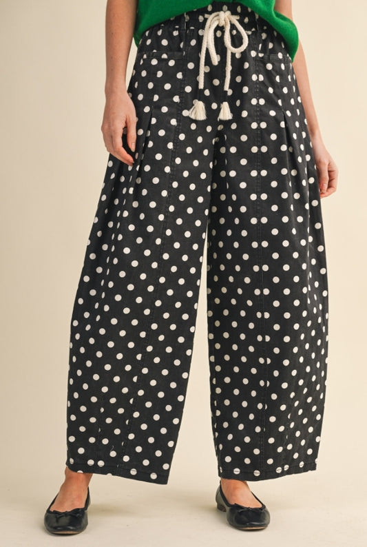 Polka Dot Barrel Pants