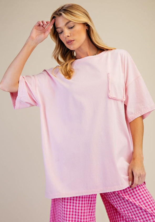 Faux Pocket Mineral Washed Tee