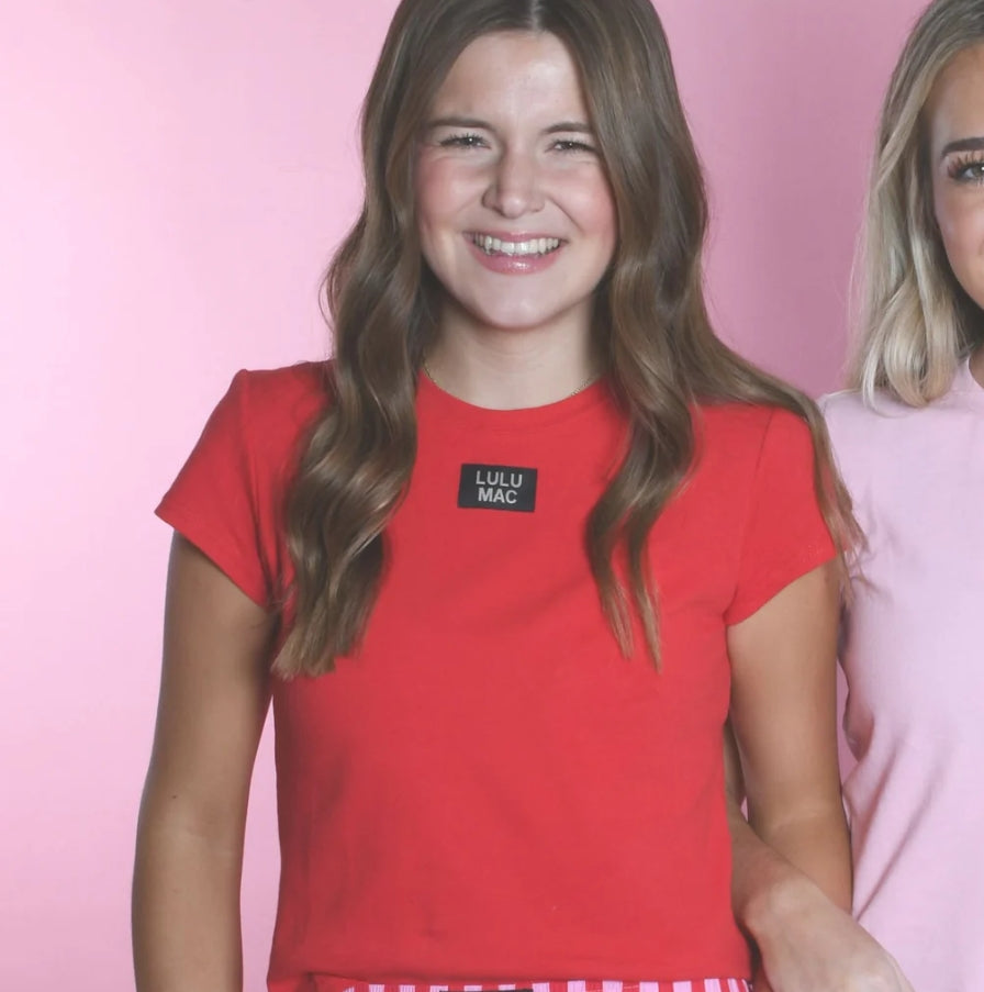 LULU MAC: Red Baby Doll Top