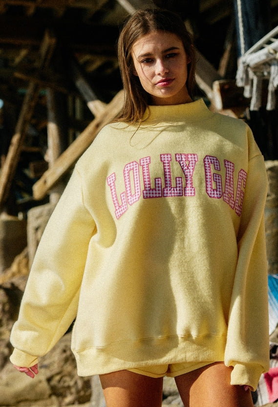 Dilly Dally/Lolly Gag Reversible Mock Neck Sweatshirt